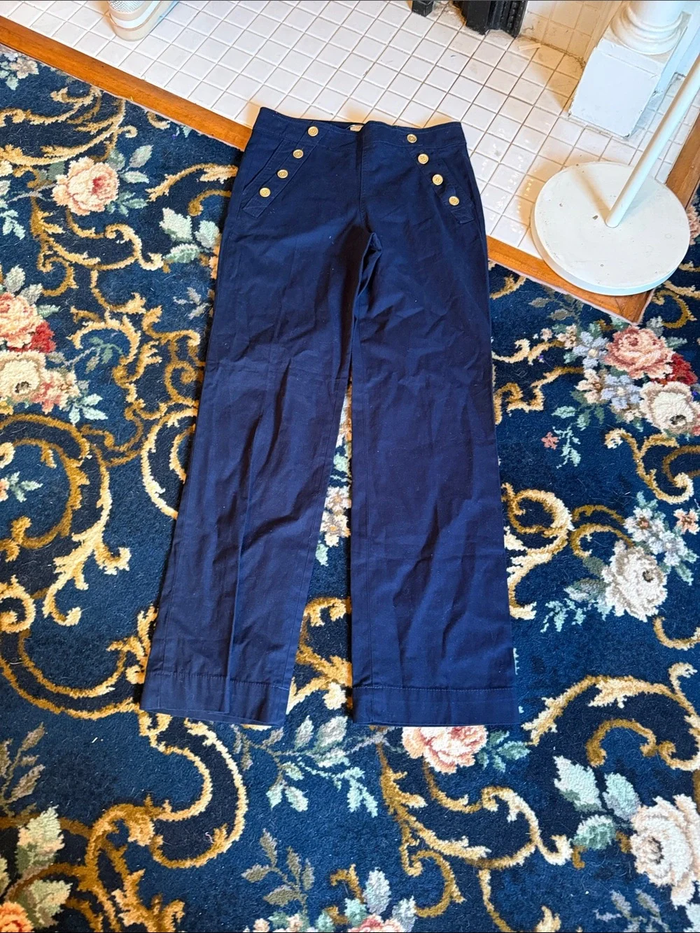 J. Crew Navy ‎ Sailor Pants with Gold Buttons- worn a few times- good shape